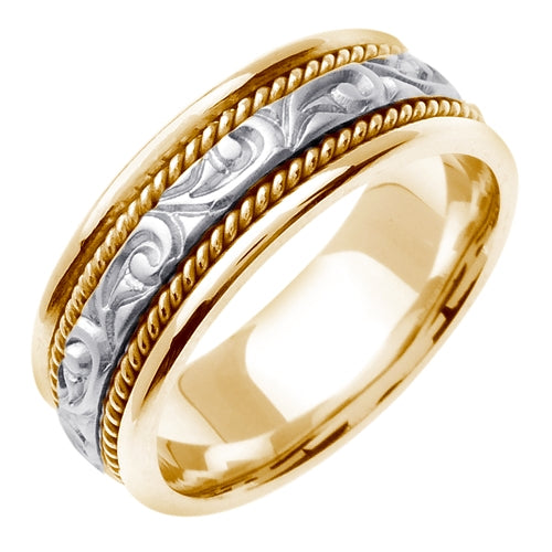 18K Yellow/White Celtic Design With Cord Braid