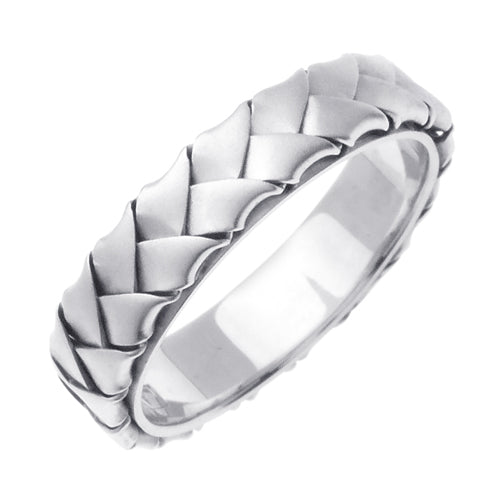 18K White or Yellow Gold Hand Braided Ring Band