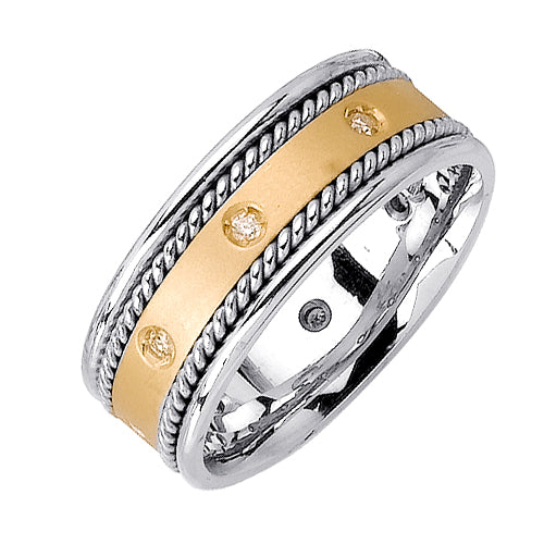 0.16ct 14K or 18K Two-Tone Gold Diamond Ring