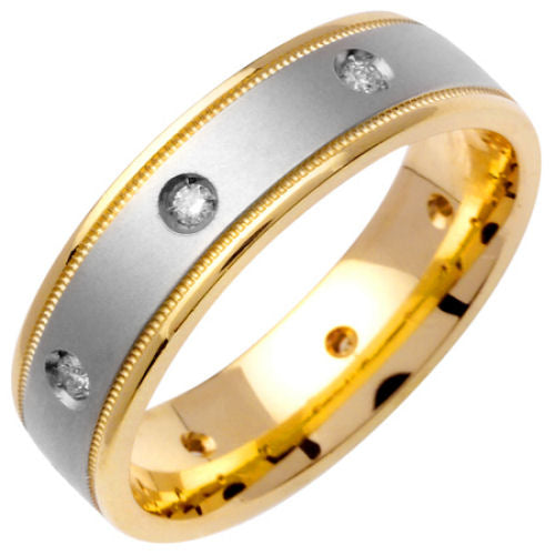 0.16ct 14K or 18K Two-Tone Gold Diamond Ring