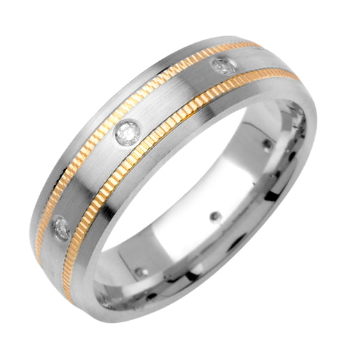 0.16ct 14K or 18K Two-Tone Gold Diamond Ring