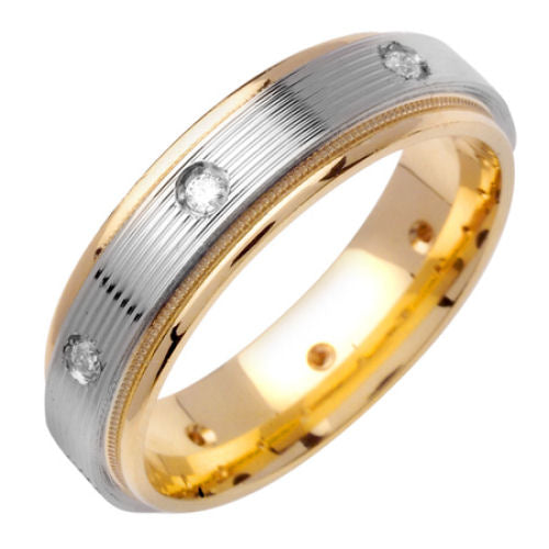 0.16ct 14K or 18K Two-Tone Gold Diamond Ring