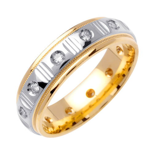0.24ct 14K or 18K Two-Tone Gold Diamond Ring
