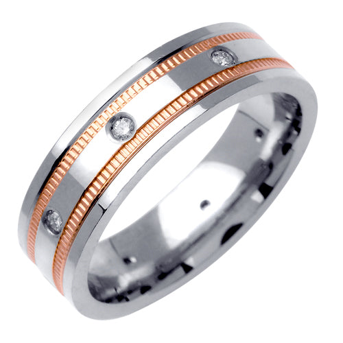 0.16ct 14K or 18K Two-Tone Gold Diamond Ring