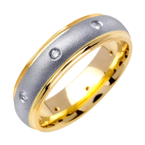 0.16ct 14K or 18K Two-Tone Gold Diamond Ring