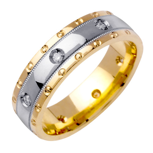 0.16ct 14K or 18K Two-Tone Gold Diamond Ring