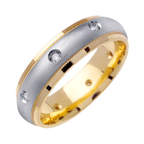 0.16ct 14K or 18K Two-Tone Gold Diamond Ring