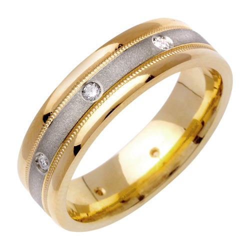 0.16ct 14K or 18K Two-Tone Gold Diamond Ring