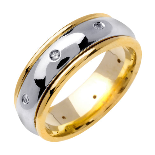 0.16ct 14K or 18K Two-Tone Gold Diamond Ring