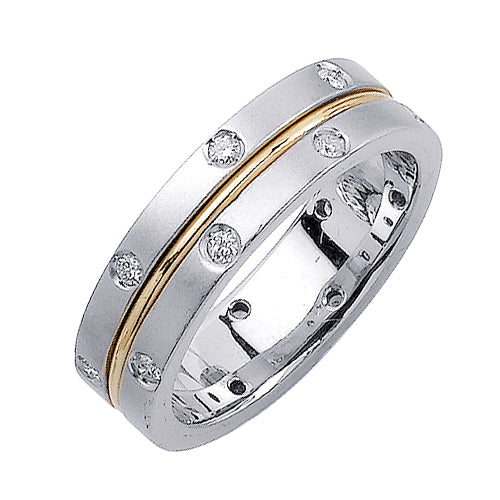0.32ct 14K or 18K Two-Tone Gold Diamond Ring