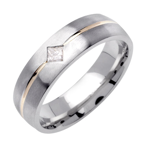 0.10ct 14K or 18K Two-Tone Gold Diamond Ring