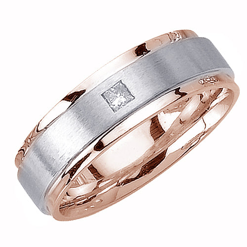 0.07ct 14K or 18K Two-Tone Gold Diamond Ring