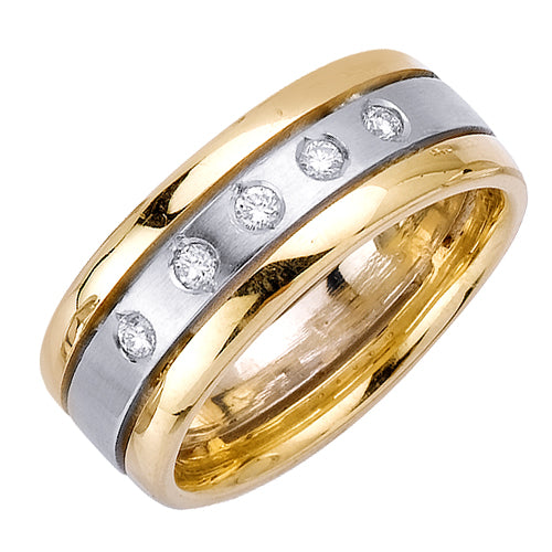 0.25ct 14K or 18K Two-Tone Gold Diamond Ring