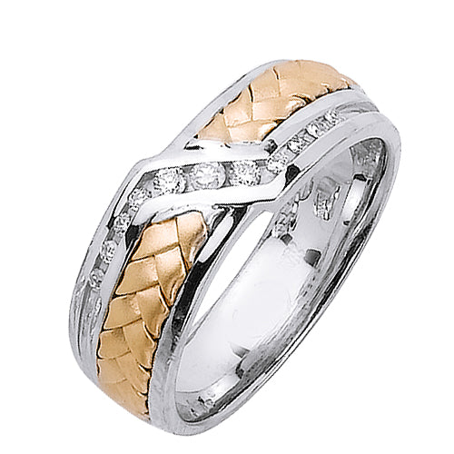 0.21ct 14K or 18K Two-Tone Gold Diamond Ring