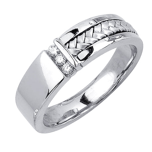 0.09ct 14K or 18K White Gold Diamond Ring