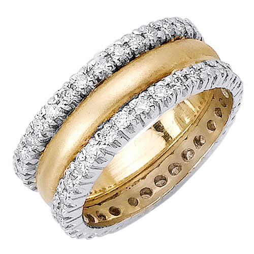 1.88ct 14K or 18K Two-Tone Gold Diamond Ring
