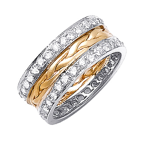 1.86ct 14K or 18K Two-Tone Gold Diamond Ring