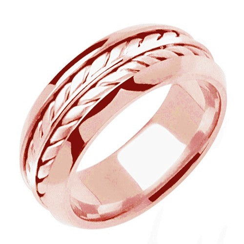 18K White or Rose Hand Braided Ring Band