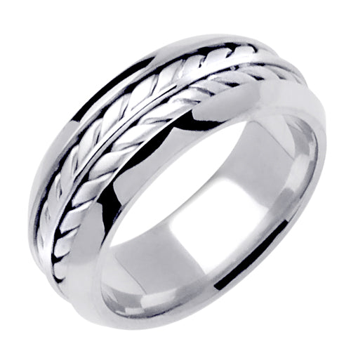 18K White or Rose Hand Braided Ring Band