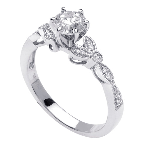 0.95ct 14K or 18K White Gold Diamond Ring