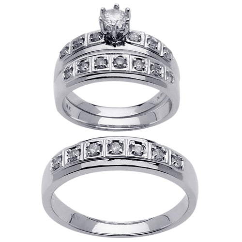 0.85ct 14K or 18K White Gold Diamond Rings