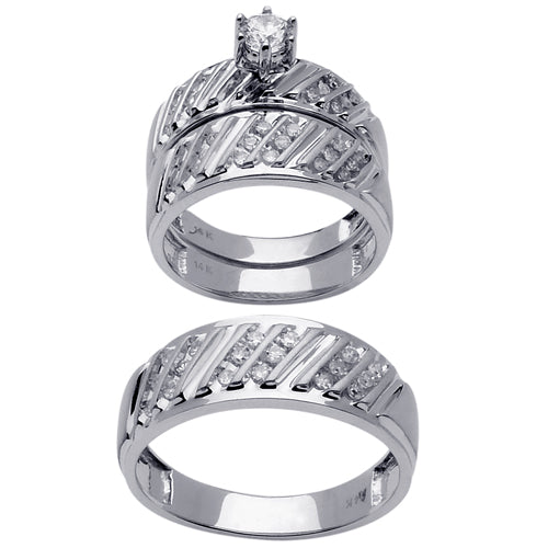 0.80ct 14K or 18K White Gold Diamond Rings
