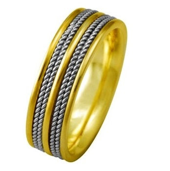 14K or 18K Two-Tone Gold Hand Braided Ring