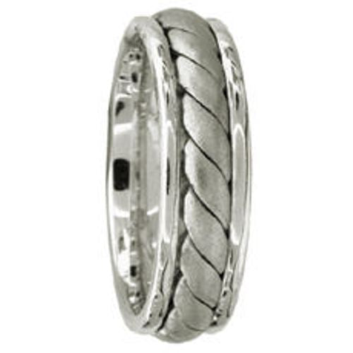14K or 18K White Gold Hand Braided Ring