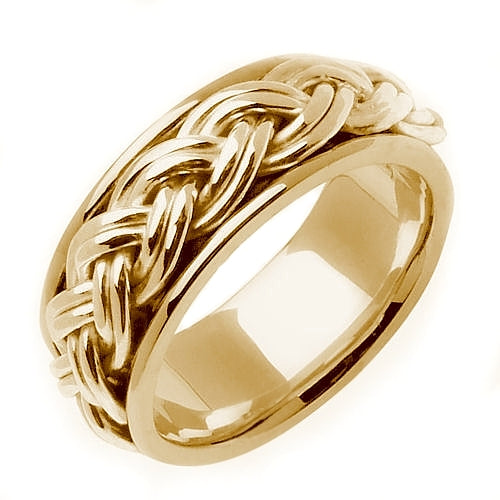 18K White or Yellow Double Strand Hand Braided Ring