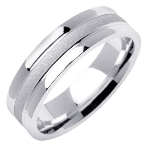 14K or 18K White Gold Traditional Ring
