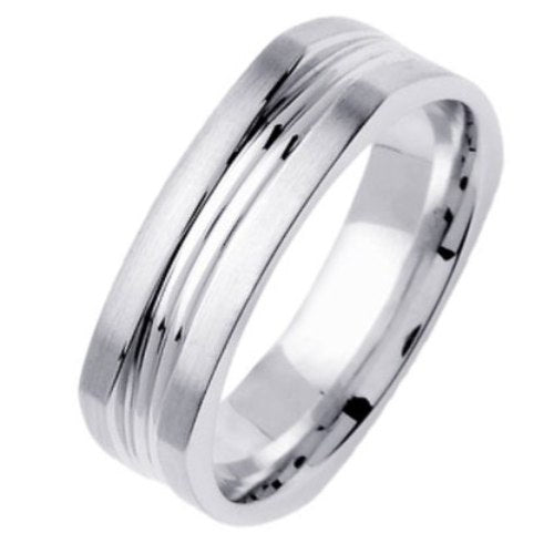 14K or 18K White Gold Traditional Ring