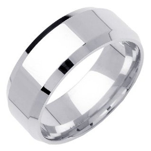 8mm 14K or 18K White Gold Traditional Ring