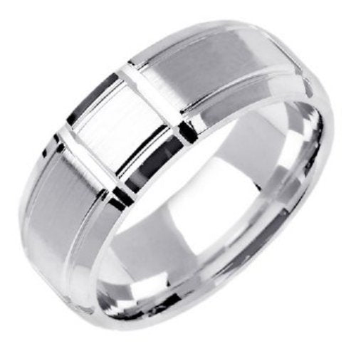 14K or 18K White Gold Traditional Ring