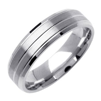 14K or 18K White Gold Traditional Ring
