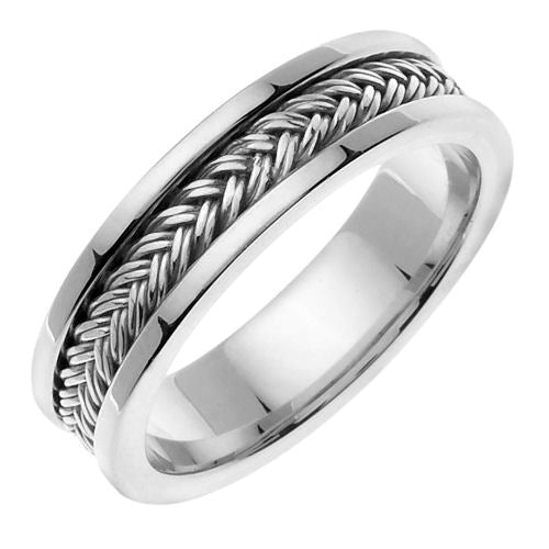 18K White or Yellow Hand Braided Ring