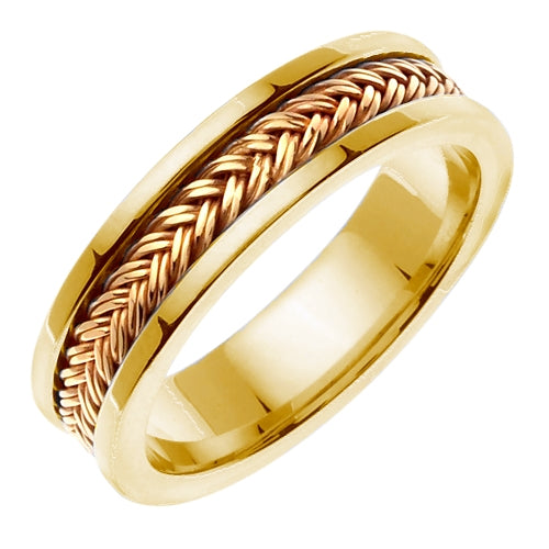 18K White or Yellow Hand Braided Ring