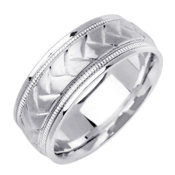 14K or 18K White Gold Celtic Braided Ring