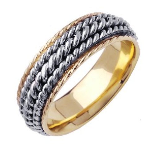 14K or 18K Two-Tone Gold Hand Braided Ring