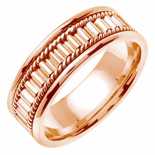18K Yellow/White or Rose Gold Hand Braided Cord Ring Band