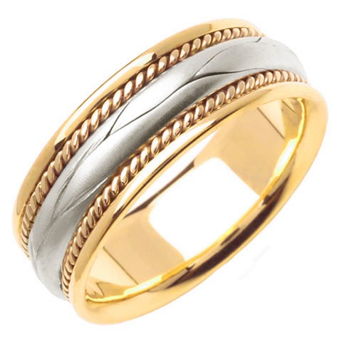 14K or 18K Two-Tone Gold Hand Braided Ring