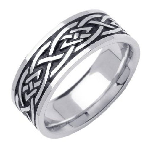 14K or 18K White Gold Celtic Ring