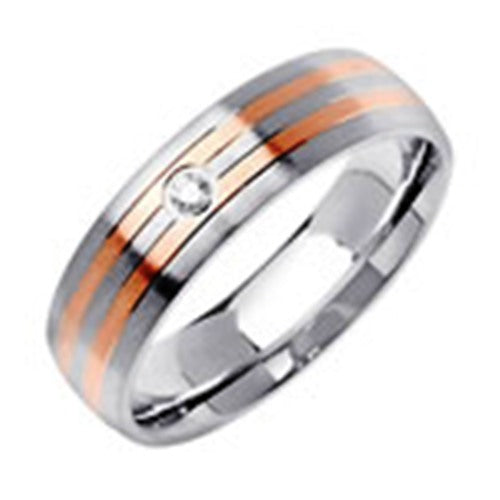 0.05ct 14K or 18K Two-Tone Gold Diamond Ring