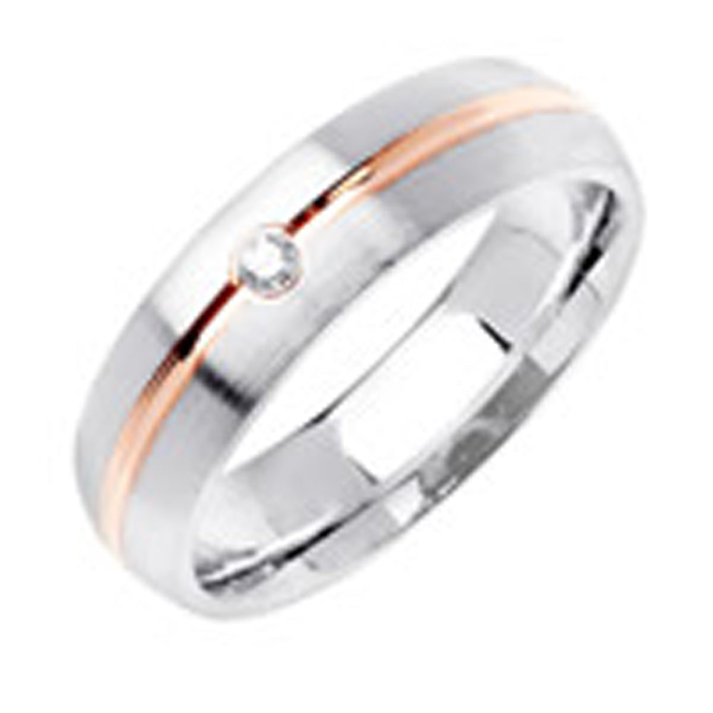 0.05ct 14K or 18K Two-Tone Gold Diamond Ring