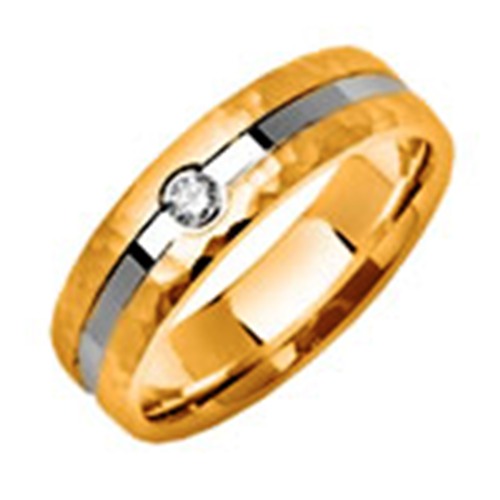 0.08ct 14K or 18K Two-Tone Gold Diamond Ring
