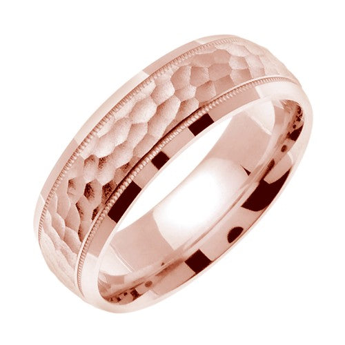 Miligrain Hammer Finish Design Band Ring