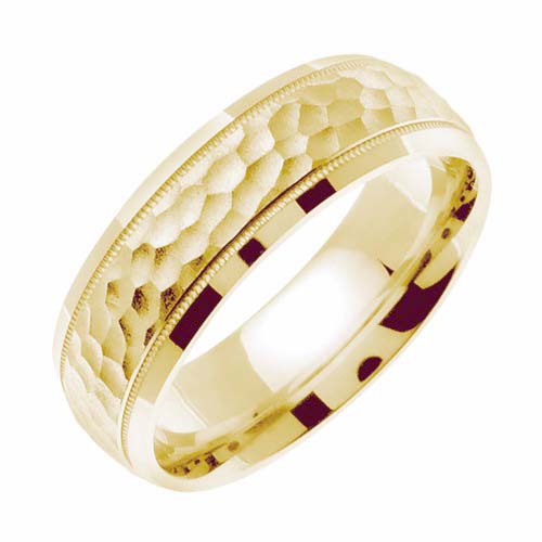 Miligrain Hammer Finish Design Band Ring