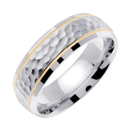 Miligrain Hammer Finish Design Band Ring