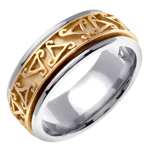 Titanium and 14K White or Yellow Gold Celtic Ring