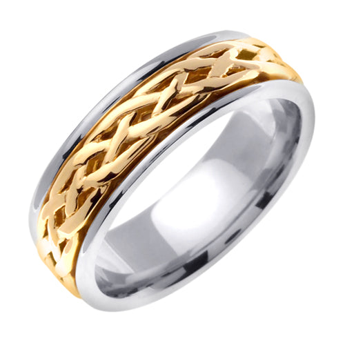 14K White and Yellow Gold Celtic Infinity Knot Ring