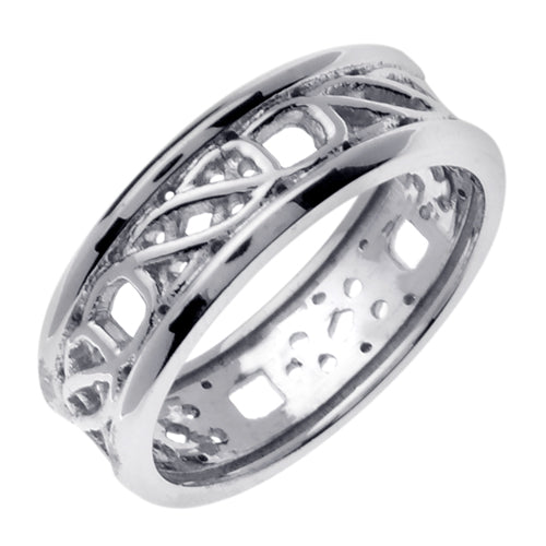 18K White/Yellow or White Gold Celtic Knot Ring